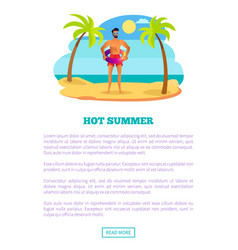 Hot Summer Web Poster Tropical Beach And Athlet