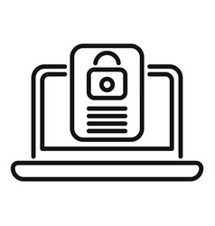 Laptop Privacy Data Icon Outline Personal