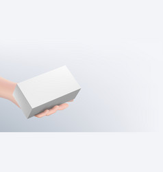 3d Hand Holding Blank White Gift Box