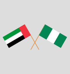 Crossed Flags Nigeria And United Arab