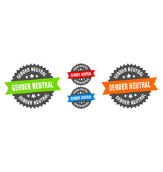 Gender Neutral Sign Round Ribbon Label Set Seal