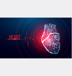 Human Heart Wireframe World Heart Day Concept