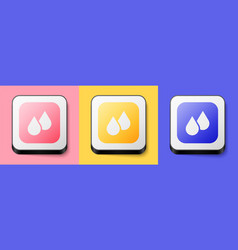 Isometric Water Drop Icon Isolated On Pink Yellow