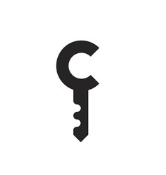 Letter C Secure Logo With Key Symbol