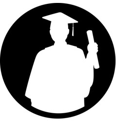 Male Student Graduation Avatar With Circle Frame