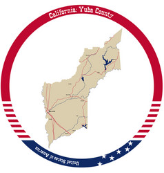 Map Of Yuba County In California Usa Arranged In