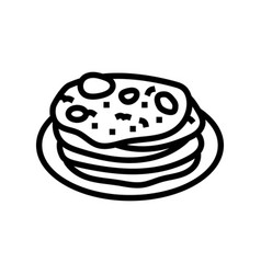 Naan Bread Indian Cuisine Line Icon