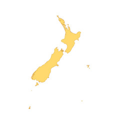 New Zealand Map Color Line Element Border