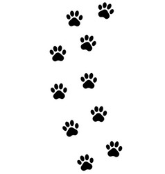 Black paw print icon on white background Vector Image