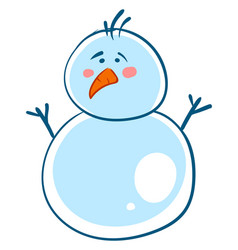 Sad Snowman On White Background