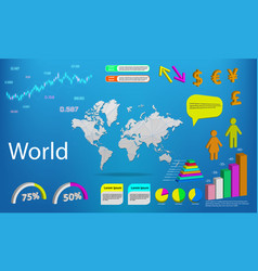 World Map Info Graphics - Charts Symbols Elements