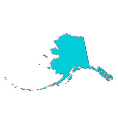 Alaska Map Shape United States Of America Flat