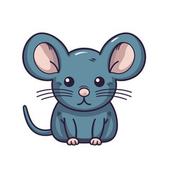 Cute Cartoon Mouse Small And Fluffy Sitting