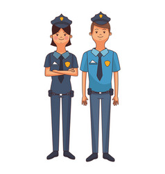 Police Couple Cartoon