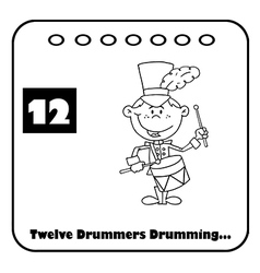 Twelve Drummers Drumming Cartoon