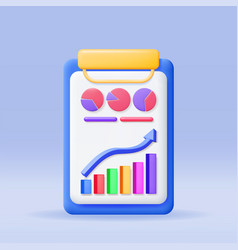 3d Clipboard Paper Sheet With Pie Diagram