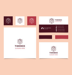 Timebox Logo Design With Editable Slogan Branding