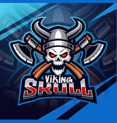 Viking Skull Esport Mascot Logo Design