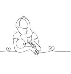 Breastfeeding Mom Baby One Line