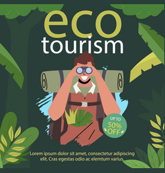 Hand Drawn Flat Design Eco Travel Post