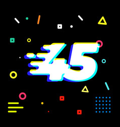 Number 45 Abstract Speed Icon