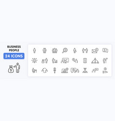 Set Of 24 Business People And Teamwork Web Icons