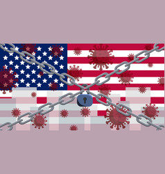 Usa Flag With Outbreak Deadly Coronavirus