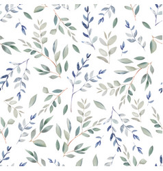 Watercolor Seamless Pattern With Nature Leaf Art