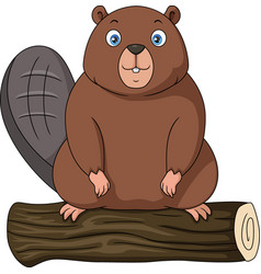 Cute Chipmunk Cartoon On Wooden