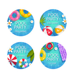 Gradient Pool Party Celebration Labels