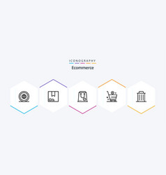 Ecommerce 25 Line Icon Pack Including Cart Add