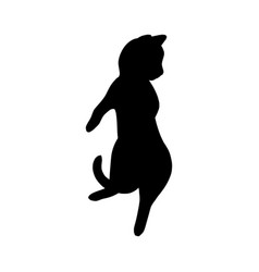 Lying Cat Black Silhouette Playful Cat Stencil