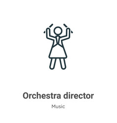 Orchestra Director Outline Icon Thin Line Black