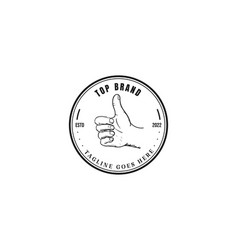 Circular Thumbs Up Badge Emblem Stamp For Premium