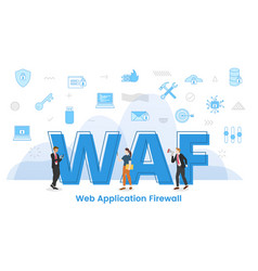 Waf Web Application Firewall Concept With Big