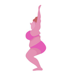 Big Plump Woman Doing Yoga A Girl