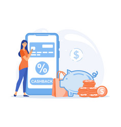 Cashback Concept - Woman With Smartphone Money