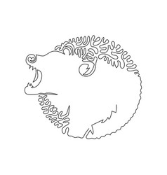 Continuous One Curve Line Drawing Of Bear Have