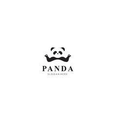 Panda Bear Silhouette Logo Design Template