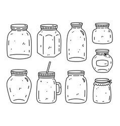 Set Of Glass Jars Of Different Shapes