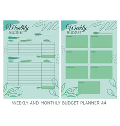 Weekly And Monthly Budget Planner In A4 Format