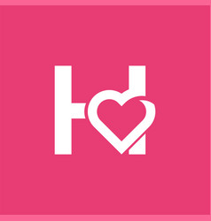 Bold Logo Template Heart Love Letter H