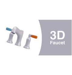 Poster With 3d Faucet White And Gray