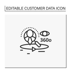 360-degree Customer View Line Icon