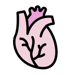 Healthcare Human Heart Icon Color Outline