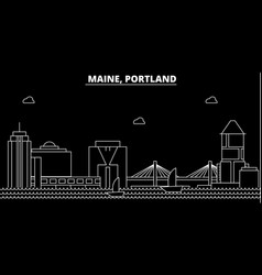 Portland Silhouette Skyline Usa