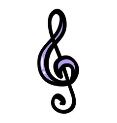 Treble Clef Color Doodle Icon