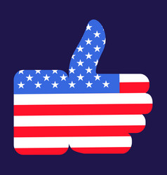 Usa Flag Festive Like Hand Gesture