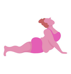 Big Plump Woman Doing Yoga A Girl