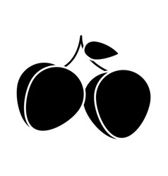 Blackcurrant Fruit Icon Silhouette Style